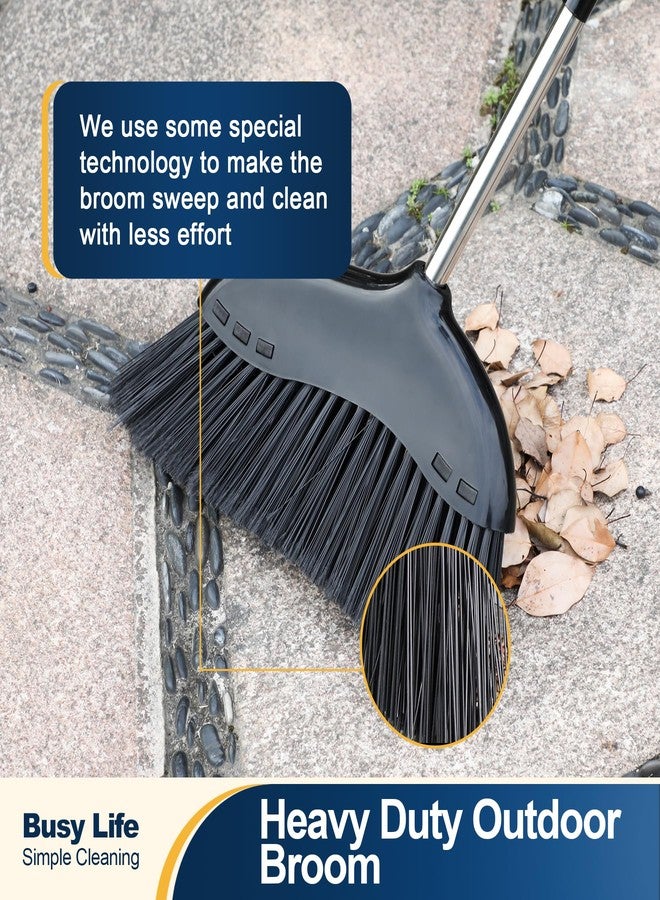 Yocada Heavy Duty Broom Outdoor&Indoor Broom Commercial for Courtyard Garage Lobby Mall Market Floor Home Kitchen Room Office Pet Hair Rubbish 56.9Inch Black - Image 4